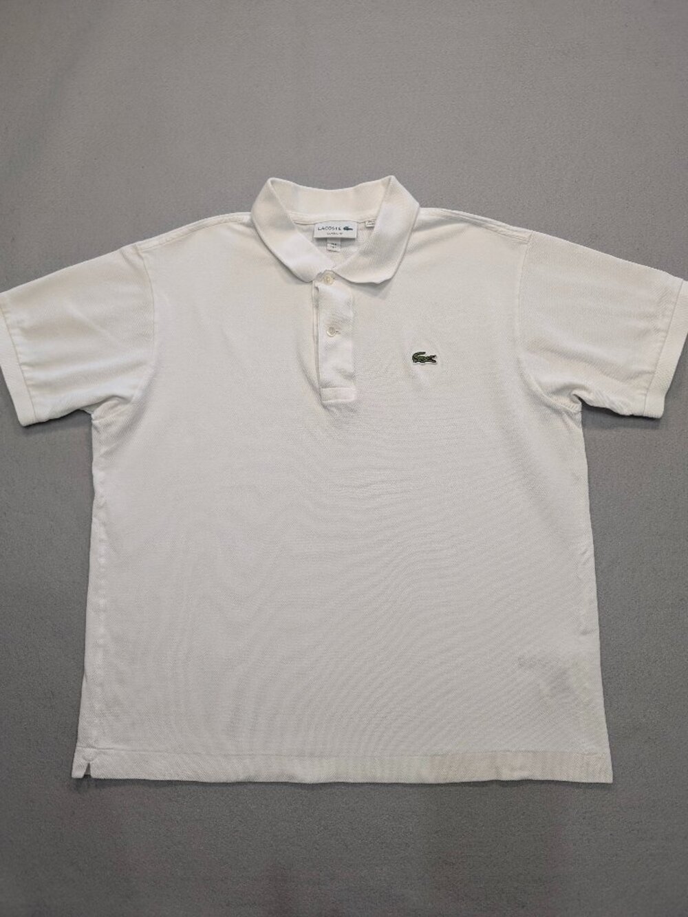 Lacoste L1212 Men's Large White Classic Fit Cotton Pique Polo Shirt
